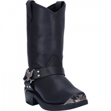 Dingo Mens Chopper Leather Harness Boot Black DI19053