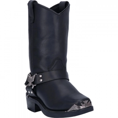 Dingo Mens Chopper Leather Harness Black DI19053 Boot