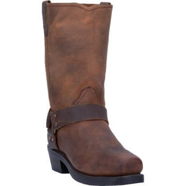 Dingo Mens Dean Leather Harness Dark Brown DI19076 Boot
