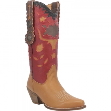 Dingo Womens Love Rocks Leather Tan DI740 Boot