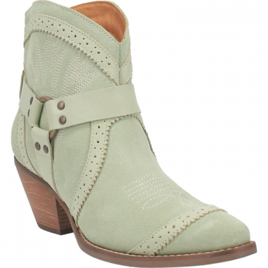 Dingo Womens Gummy Bear Leather Bootie Mint Suede DI747G