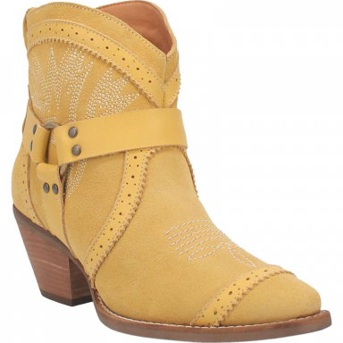 Dingo Womens Gummy Bear Leather Bootie Yellow Suede DI747Y