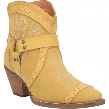 Dingo Womens Gummy Bear Leather Yellow Suede DI747Y Bootie