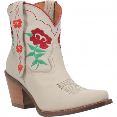 Dingo Womens Play Pretty Leather Bootie Cream DI766W