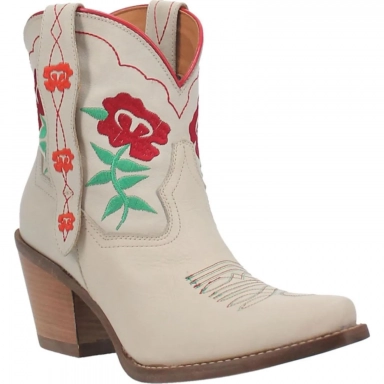 Dingo Womens Play Pretty Leather Cream DI766W Bootie