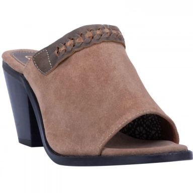 Dingo Womens Talia Leather Western Mule Shoe Tan