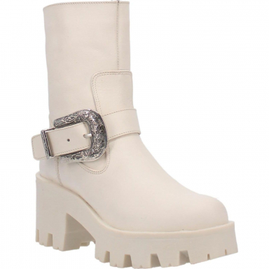 Dingo Womens Boot Hill Leather Boot Cream DI931W