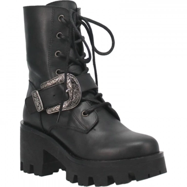 Dingo Womens Double Down Leather Black DI933 Bootie
