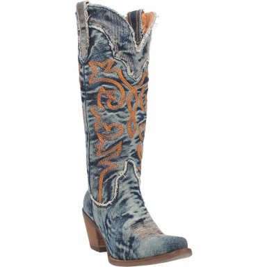 Dingo Womens Texas Tornado Denim Boot Blue DI943