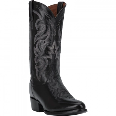 Dan Post Mens Milwaukee Leather Black Cowboy Boot Style