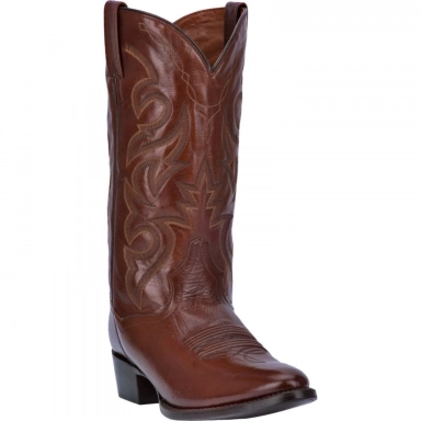 Dan Post Mens Milwaukee Leather Antique Tan Cowboy Boot