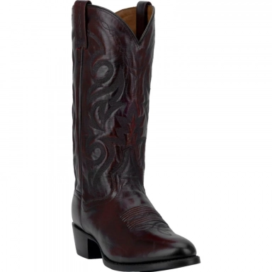 Dan Post Mens Milwaukee Leather Black Cherry Cowboy Boot