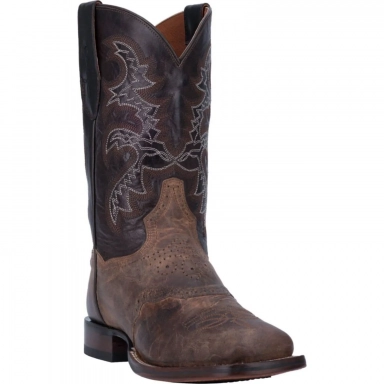 Dan Post Mens Franklin Sand-Dark Chocolate Cowboy Boot