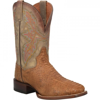 Dan Post Mens Dry Gulch Python Tan Cowboy Boot