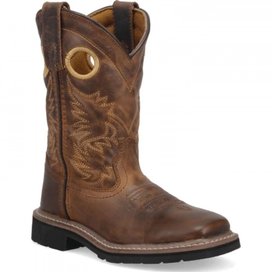 Dan Kids Post Children Amarillo Leather Childrens Brown Boot