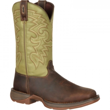 Durango Mens Rebel Coffee Cactus Pull On Western Pull-On Boot