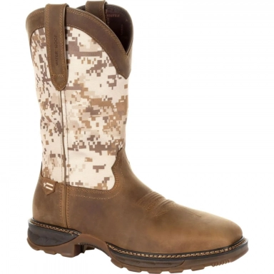 Durango Mens Maverick XP Steel Toe Waterproof Western Boot Browncamo
