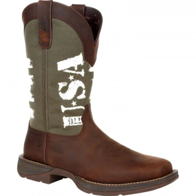 Durango Mens Rebel Brown Army Green Boot