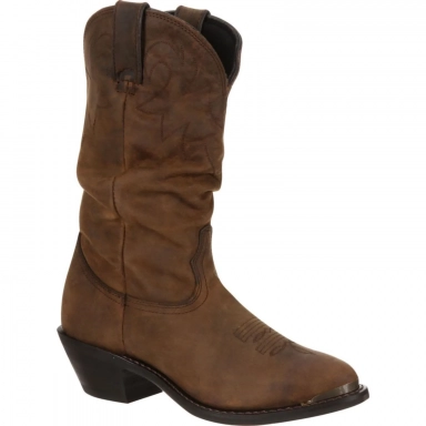 Durango Womens Distressed Tan Slouch Western Boot