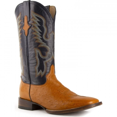 Ferrini Mens Smooth Ostrich Cognac Boot
