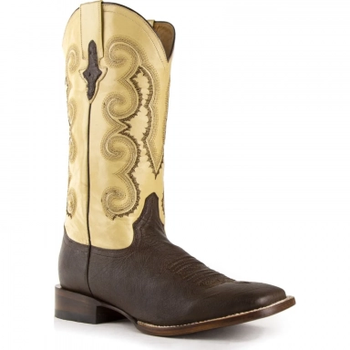 Ferrini Mens Smooth Ostrich Nicotine Boot