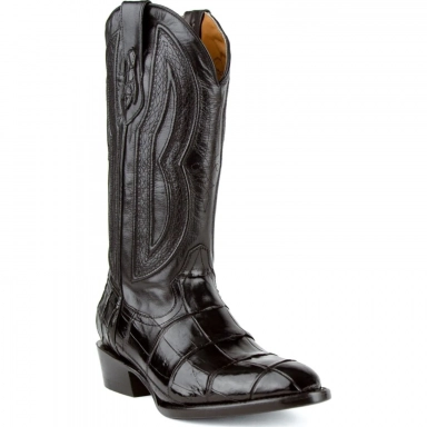 Ferrini Mens Alligator Stallion Black R-Toe Boot
