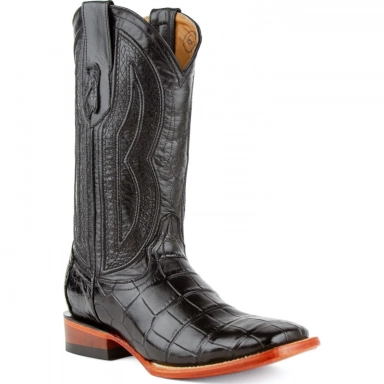 Ferrini Mens Alligator Black Toe Cowboy Boot