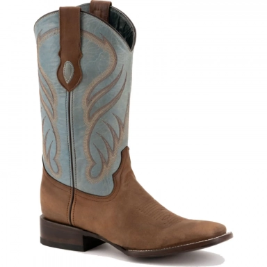 Ferrini Mens Brown Genuine Cowhide Leather S Toe Cowboy Boot
