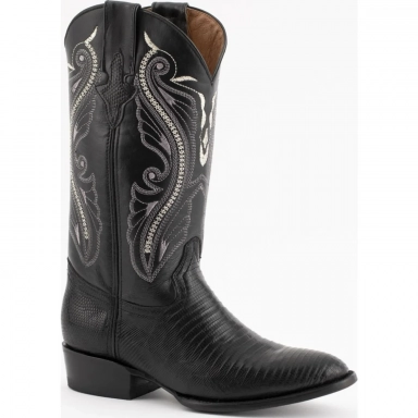 Ferrini Mens Teju Lizard Black Boot Style