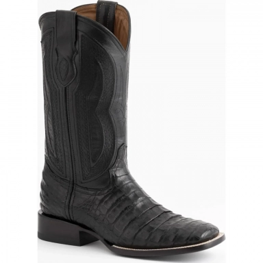 Ferrini Mens 04 Inch Belly Caiman Black Boot