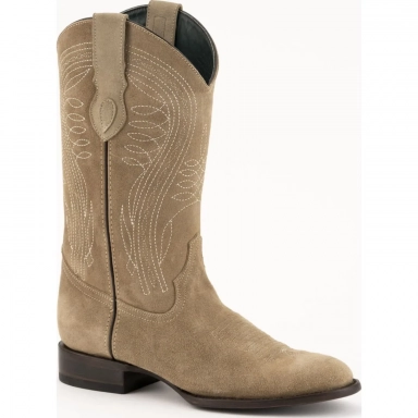 Ferrini Mens Roughrider Taupe R-Toe Boot