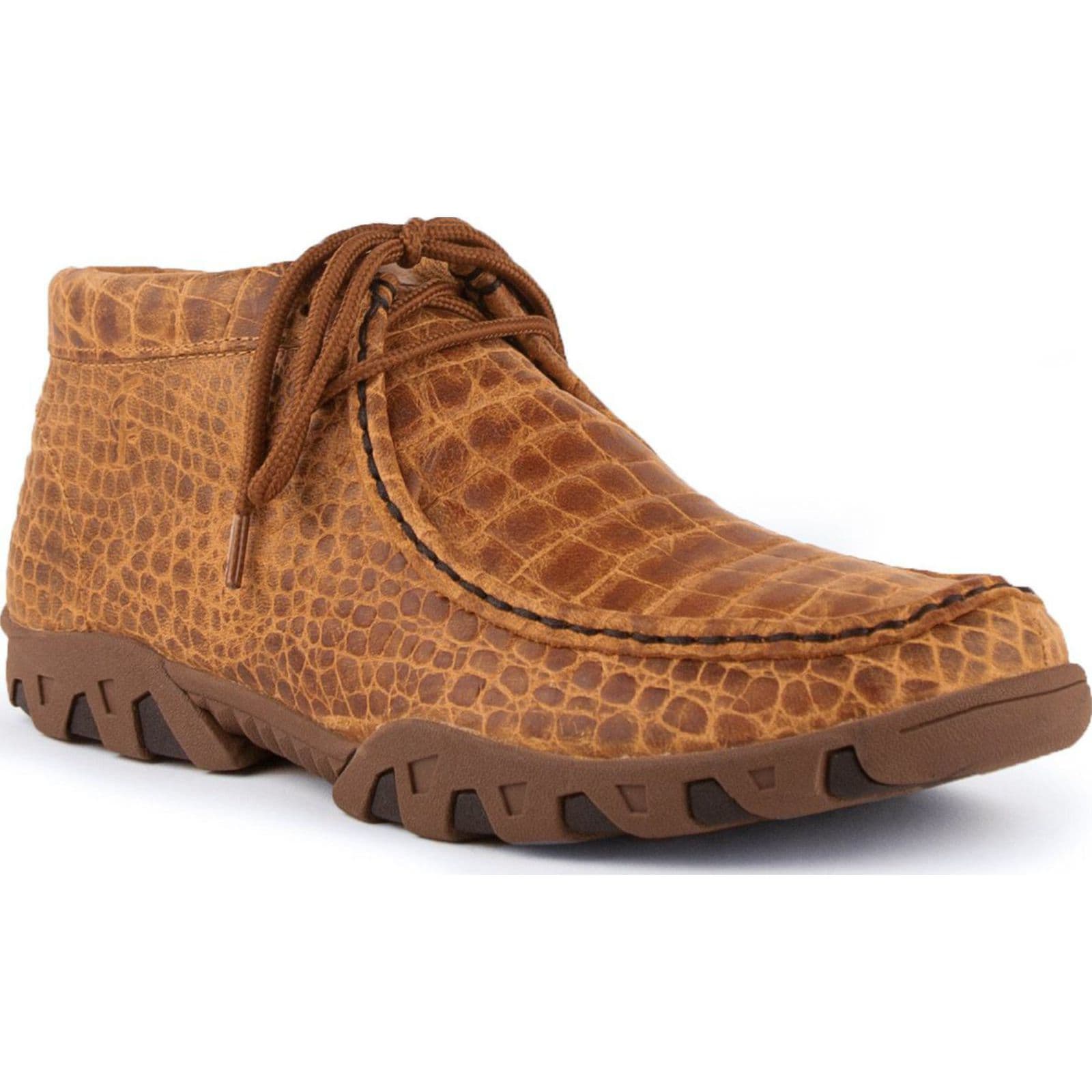 Shop Ferrini Mens Honey Crocodile Print Moccasins Shoe 33722-29