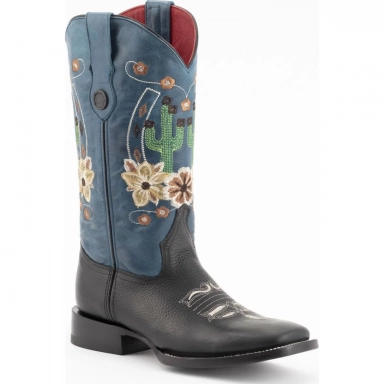 Ferrini Womens Ladies Black Toe Cowgirl Boot