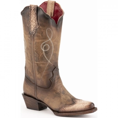 Ferrini Womens Ladies Madison Brown V-Toe Boot