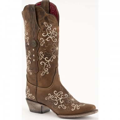 Ferrini Womens Ladies Bella Brown V-Toe Boot