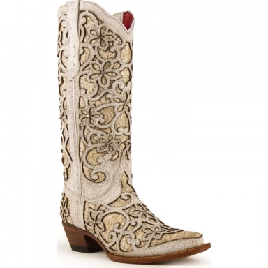 Ferrini Womens Ladies Bliss White V-Toe Boot