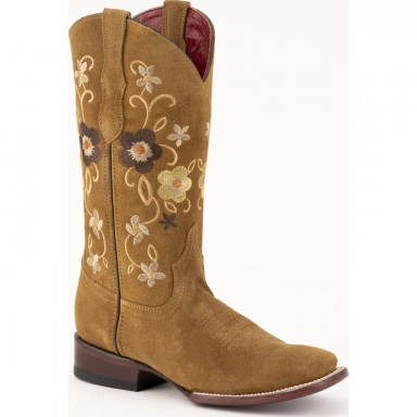 Ferrini Womens Ladies Roughrider Honey S-Toe Boot