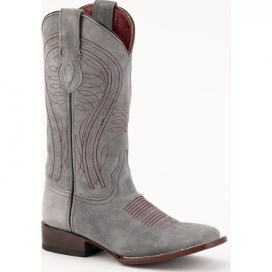 Ferrini Womens Ladies Roughrider Grey S-Toe Boot
