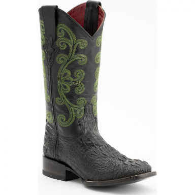 Ferrini Ladies Print Caiman Black Boot 90393-04