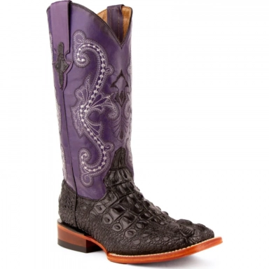 Ferrini Womens Ladies Print Caiman Body Black Boot