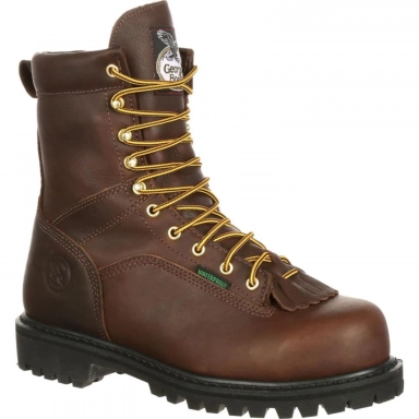 Georgia Boot Mens Lace To Toe Steel Waterproof Work