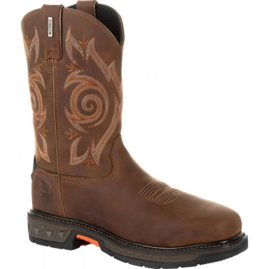 Georgia Boot Mens Carbo-Tec LT Steel Toe Waterproof Pull On Pull-On