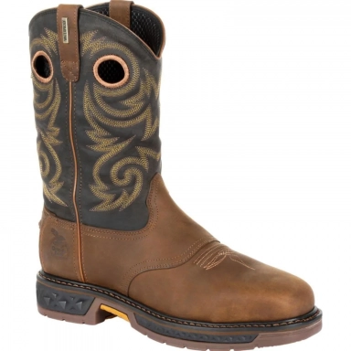 Georgia Boot Mens Carbo-Tec LT Steel Toe Waterproof Pull On Pull-On MW