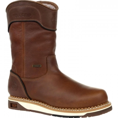 Georgia Boot Mens AMP Light Wedge Brown Work