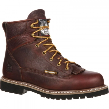Georgia Boot Mens Waterproof Lace To Toe Work Brown