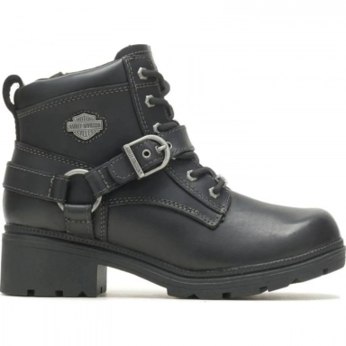 Harley Womens Davidson Tegan Black Biker Motorcycle Boot