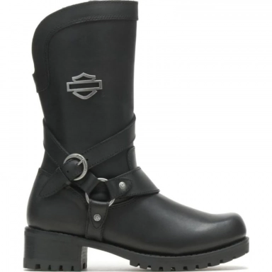 Harley Womens Davidson Amber Black Biker Motorcycle Boot