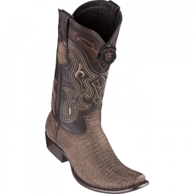 King Exotic Mens Dubai Teju Lizard Sanded Brown Cowboy Boot