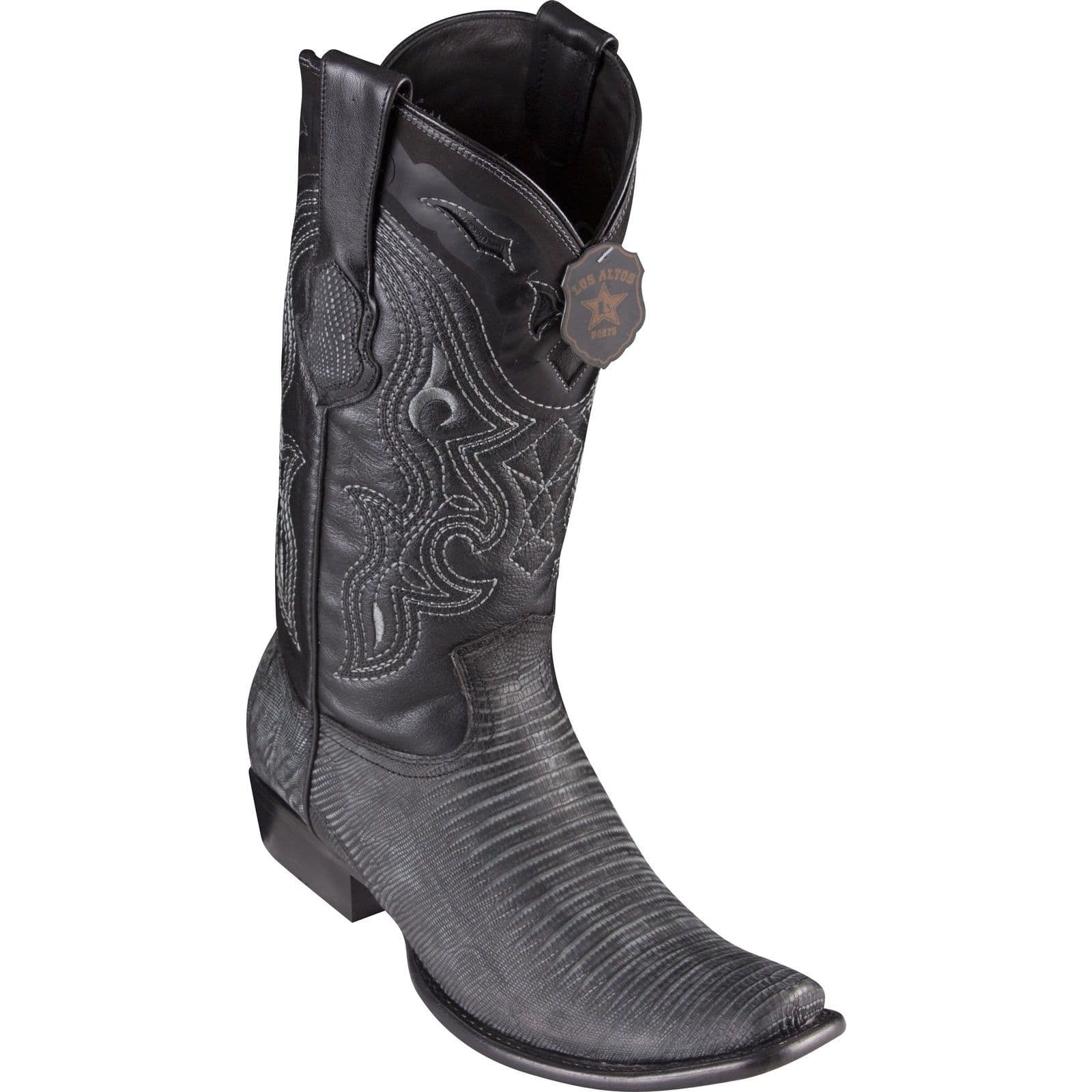 Men's King Exotic Teju Lizard Boots With Deer Dubai Toe Handcrafted  Black Cherry (479BF0718) main image 1