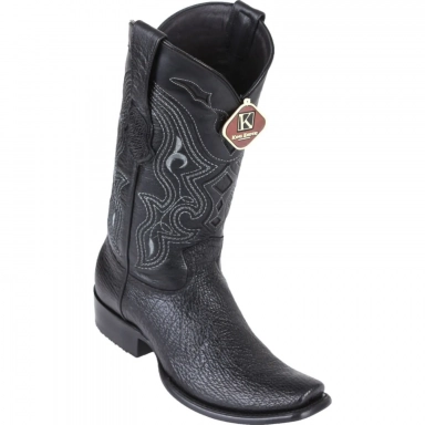 King Exotic Mens Black Cowboy Boot
